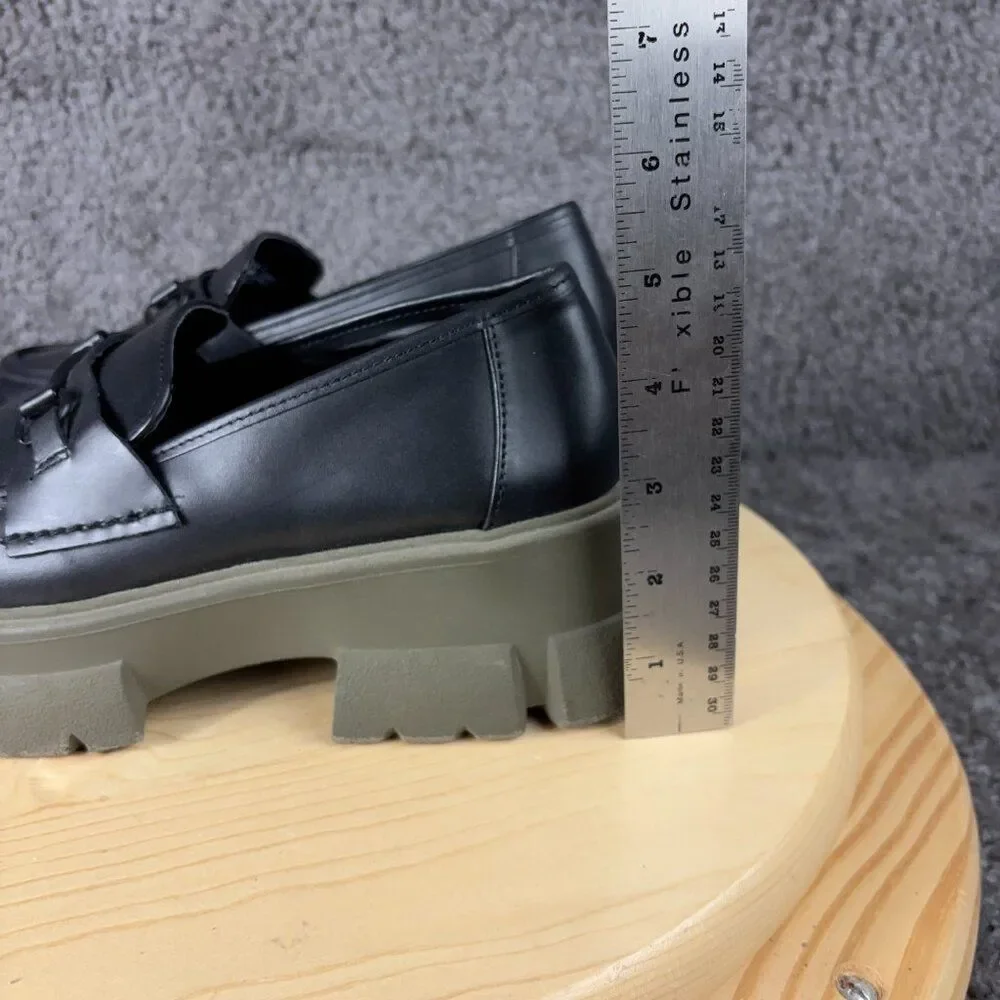 Steve Madden Shoes Trifecta Y2K Women Size 8 Leather Black Green Chunky Platform